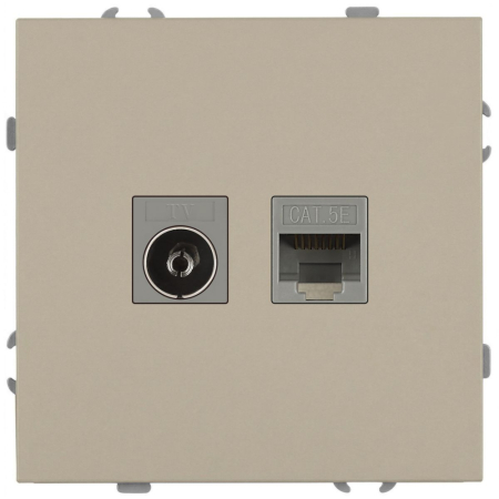 Розетка Эра Galaxy 15-3110-04 комбинированная RJ45+TV IP20 шампань Б0070782