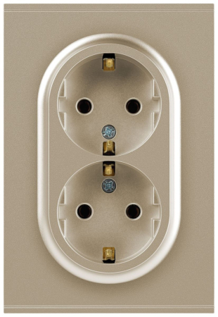 Розетка Эра Arktik 16-2104-04 двойная с заземлением 2X2P+E Schuko 16А-250В шампань Б0070447