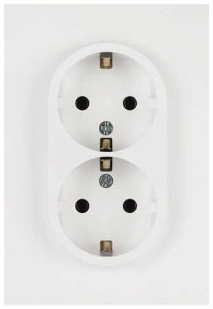 Розетка Эра Arktik 16-2104-08 двойная с заземлением 2X2P+E Schuko 16А-250В белый матовый Б0070451