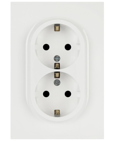 Розетка Эра Arktik 16-2105-01 двойная с заземлением 2X2P+E Schuko со шторками 16А-250В белый Б0070454