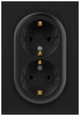Розетка Эра Arktik 16-2105-05 двойная с заземлением 2X2P+E Schuko со шторками 16А-250В антрацит Б0070458