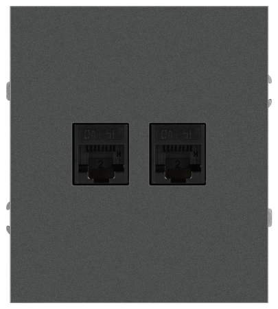 Розетка Эра Arktik 16-3108-06 информационная двойная 2XRJ45 графит Б0070489