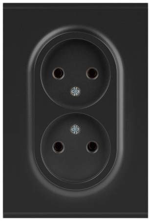 Розетка Эра Arktik 16-2107-05 без заземления двойная 2X2P 16А-250В антрацит Б0071685