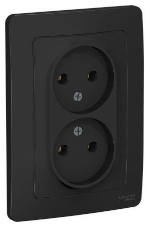 Розетка 2-ая б/з без шторок, 16А, 250В Systeme Electric Blanca внутр Антрацит BLNRS000026