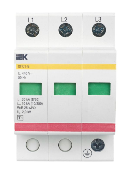 Ограничитель перенапряжения ОПС1-B 3P KARAT IEK MOP20-3-B