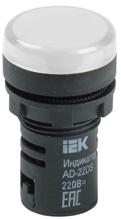 Лампа светосигнальная AD22DS d22мм 230В AC/DC бел. KARAT IEK BLS10-ADDS-230-K01
