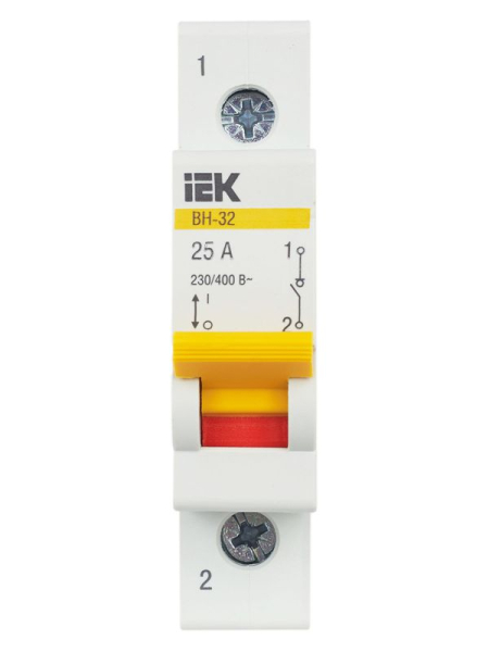 Выключатель нагрузки (мини-рубильник) 1п 25А ВН-32 KARAT IEK MNV10-1-025