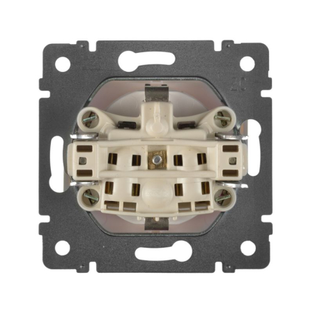 Розетка 1-м СП Valena 16А IP21 2P+E с заземл. защ. шторки с крышкой винты механизм бел. IEK 774422