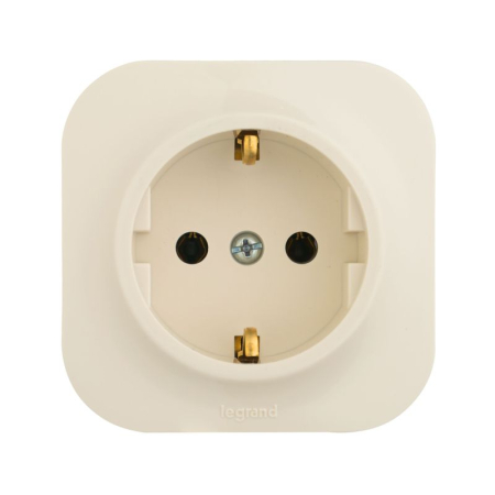 Розетка 1-м ОП Quteo 16А IP20 2P+E с заземл. без защ. шторок сл. кость IEK 782241