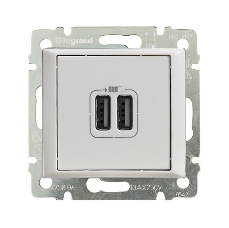 Розетка USB 2-м СП Valena механизм бел. (DIY-упак.) IEK 694370