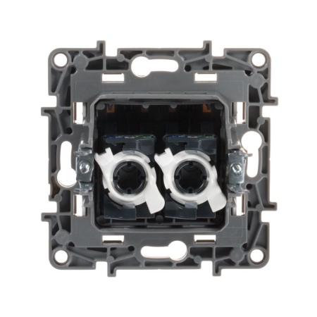 Розетка компьютерная 2-м СП Etika RJ45 кат.5E UTP механизм бел. IEK 672255