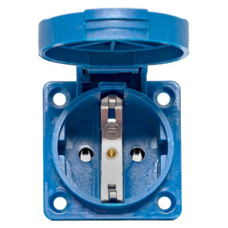 Розетка панельная 112 скрытая 2P+PЕ 16А 220В IP44 с защ. крышкой EKF ps-112-16-220