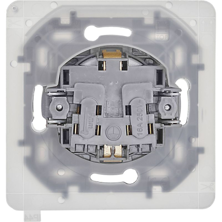 Розетка 1-м СП Inspiria 16А IP44 250В 2P+E защ. шторки с крышкой немецк. стандарт механизм алюм. IEK 673742