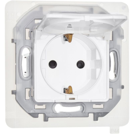 Розетка 1-м СП Inspiria 16А IP44 250В 2P+E защ. шторки с крышкой немецк. стандарт механизм бел. IEK 673740