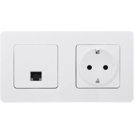 Розетка компьютерная Inspiria RJ45 кат.5E UTP бел. IEK 673825