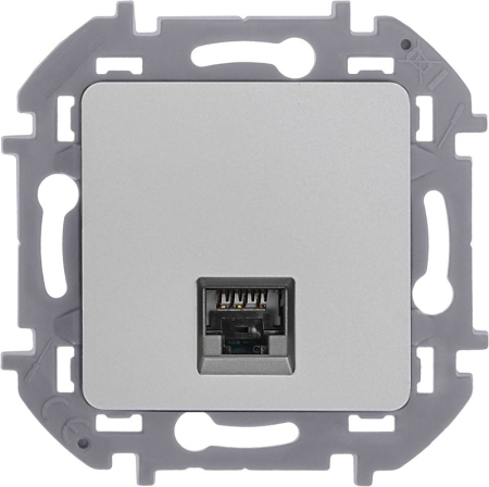 Розетка компьютерная Inspiria RJ45 кат.5E UTP алюм. IEK 673827