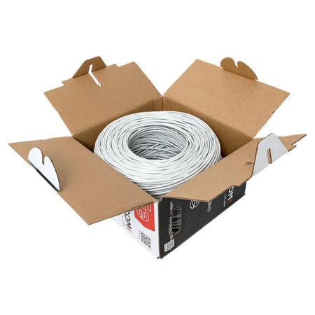 Кабель витая пара U/UTP кат.5E 4 пары 24 AWG solid PVC сер. (м) TERACOM PRO EKF TRP-5EUTP-04PVC-GY-IN3