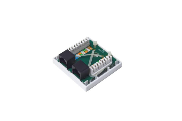 Розетка компьютерная 8P8C (RJ-45) кат.5E UTP 2 порта TOKOV ELECTRIC TKE-SMB-8P8C-2P-UTP