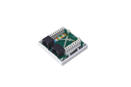 Розетка компьютерная 8P8C (RJ-45) кат.5E UTP 2 порта TOKOV ELECTRIC TKE-SMB-8P8C-2P-UTP