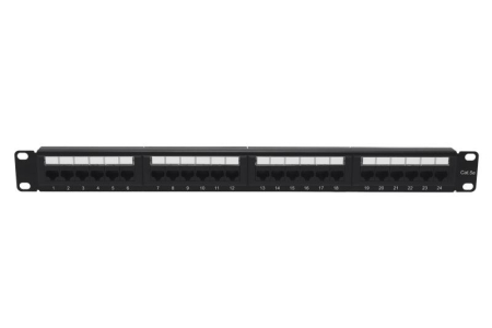 Патч-панель 19дюйм 1U кат.5E неэкранир. 24 порта RJ-45 Dual IDC с задн. кабельным организатором TOKOV ELECTRIC TKE-PP-5E-1U-24P-UTP-CO