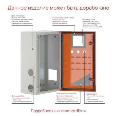 Корпус клеммный металлический SDE 200х200х120мм с дверцей DKC R5SDE2212C