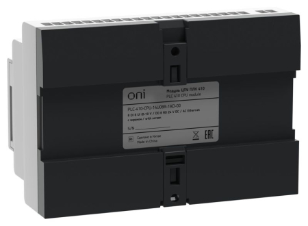 Модуль ЦПУ ПЛК 410 8 DI 6 UI (0-10В/DI) 8 RO 12В-24В DC или 24В AC с Ethernet портом с экраном ONI PLC-410-CPU-14U08R-1AD-00