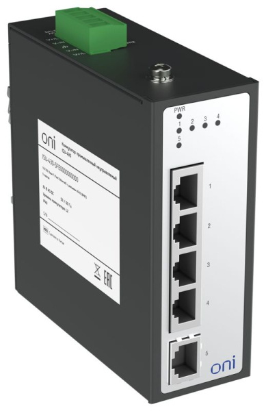 Коммутатор промышленный неуправляемый ISU-430 Ethernet 5 портов 10/100BaseT разъем RJ45 24В AC/12/24/48В DC с резервированием ONI ISU-430-5FE0000000000