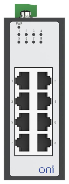 Коммутатор промышленный неуправляемый ISU-430 Ethernet 8 портов 10/100BaseT разъем RJ45 24В AC/12/24/48В DC с резервированием ONI ISU-430-8FE0000000000