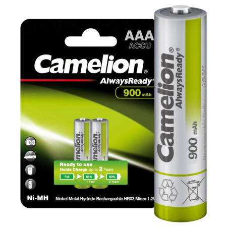 Аккумулятор AAA/R03 900мА.ч NI-Mh Always Ready BL-2 металлик (блист.2шт) Camelion 9165