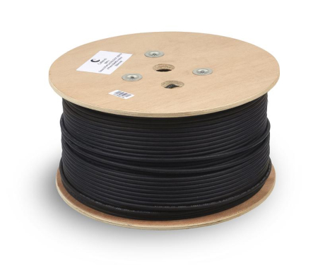 Кабель витая пара U/UTP кат.5E 4х2х24AWG solid HDPE LSZH-UV OUTDOOR UTP-4P-Cat.5e-SOLID-OUT-LSZH-UV черн. (уп.305м) Cabeus 7172c