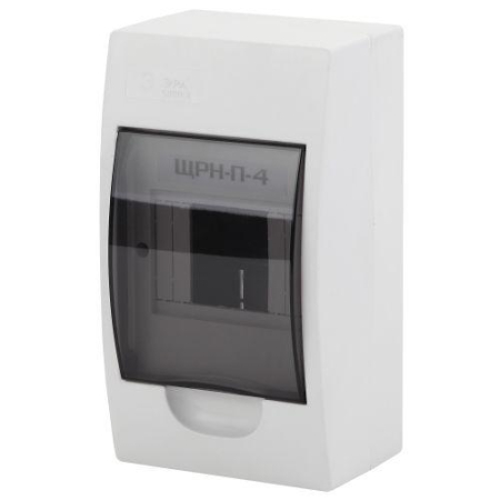 Бокс навесной ЩРН-П-4 4мод. IP41 пластик SIMPLE NO-box_simple-plastic_4_surface BOXS04 Эра Б0041521