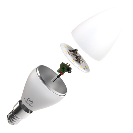 Лампа светодиодная RS LED C37 E14 4W 220-240V 4Вт свеча матовая 4000К нейтр. бел. E14 400лм 220-240В Ra90 Русский Свет 15010545055