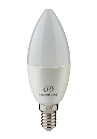 Лампа светодиодная RS LED C37 E14 4W 220-240V 4Вт свеча матовая 4000К нейтр. бел. E14 400лм 220-240В Ra90 Русский Свет 15010545055
