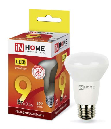 Лампа светодиодная LED-R63-VC 9Вт рефлектор 3000К тепл. бел. E27 810лм 230В IN HOME 4690612024301