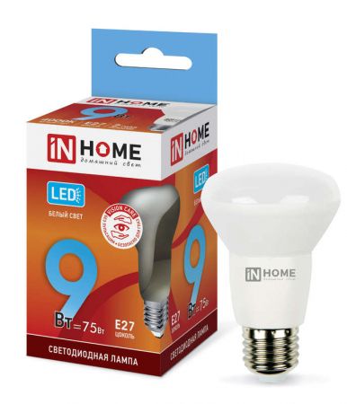 Лампа светодиодная LED-R63-VC 9Вт рефлектор 4000К нейтр. бел. E27 810лм 230В IN HOME 4690612024325