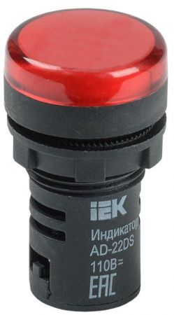 Лампа светосигнальная AD22DS d22мм 230В красн. IEK BLS10-ADDS-230-K04