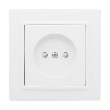 Розетка 1-м СП Минск 10А IP20 без заземл. защ. шторки бел. Basic EKF ERR10-022-100