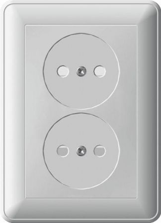 Розетка 2-м СП W59 16А IP20 без заземл. защ. шторки бел. SE RS16-254-18
