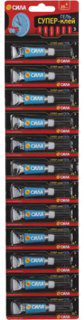Супер-клей ГЕЛЬ 3г лента BL-12 SSGBL12-3 (блист.12шт) СИЛА C0042300