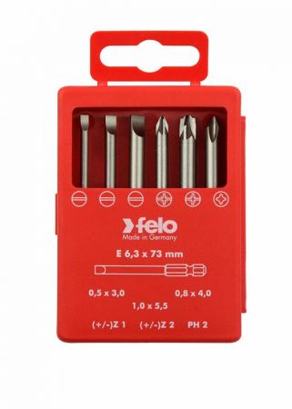 Набор бит SL/Z (+/-) Industrial 73мм в кейсе (уп.6шт) Felo 03192716