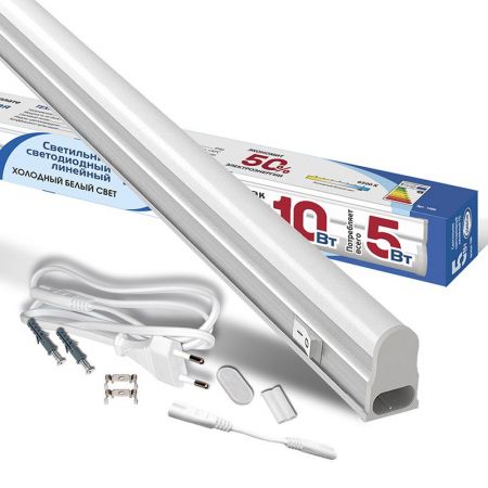 Светильник светодиодный ILED-COCB-СПБТ5-300-5-450-230-6.5-IP40 5Вт 6500К IP40 450лм 230В 300мм СПБ Т5 линейный IONICH 1566