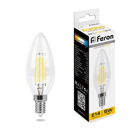 Лампа светодиодная Feron LB-58 Свеча E14 5W 2700K 25572