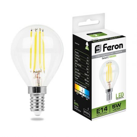Лампа светодиодная Feron LB-61 Шарик E14 5W 4000K 25579