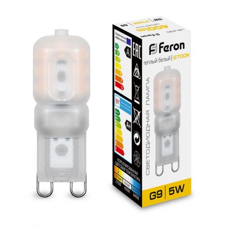 Лампа светодиодная Feron LB-430 G9 5W 2700K 25636