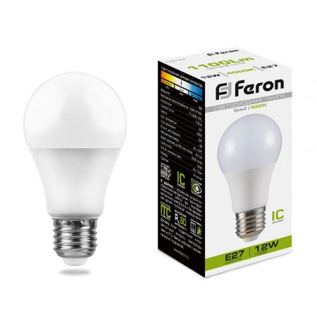 Лампа светодиодная Feron LB-93 Шар E27 12W 4000K 25487