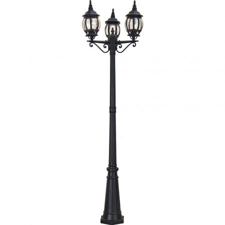 Светильник садово-парковый Feron 8115/PL8115 столб 3*100W E27 230V, черный 11214