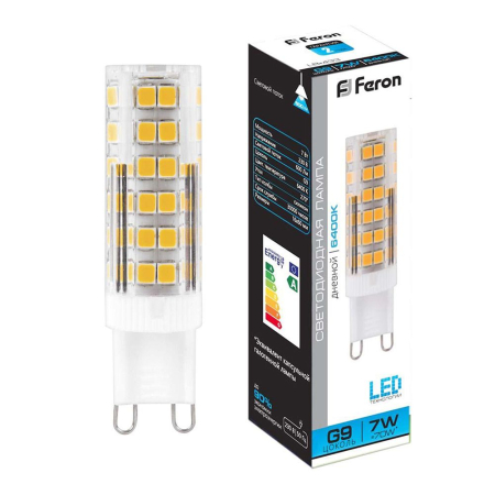 Лампа светодиодная Feron LB-433 G9 7W 6400K 25768