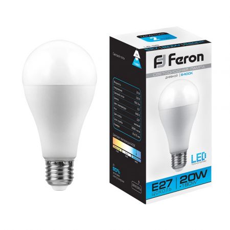 Лампа светодиодная Feron LB-98 Шар E27 20W 6400K 25789