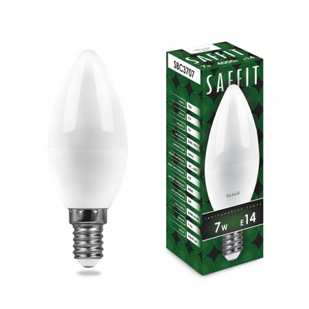 Лампа светодиодная SAFFIT SBC3707 Свеча E14 7W 4000K 55031