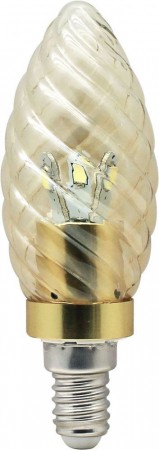 Лампа светодиодная, 6LED(3.5W) 230V E14 2700K золотая золото, LB-77 25356